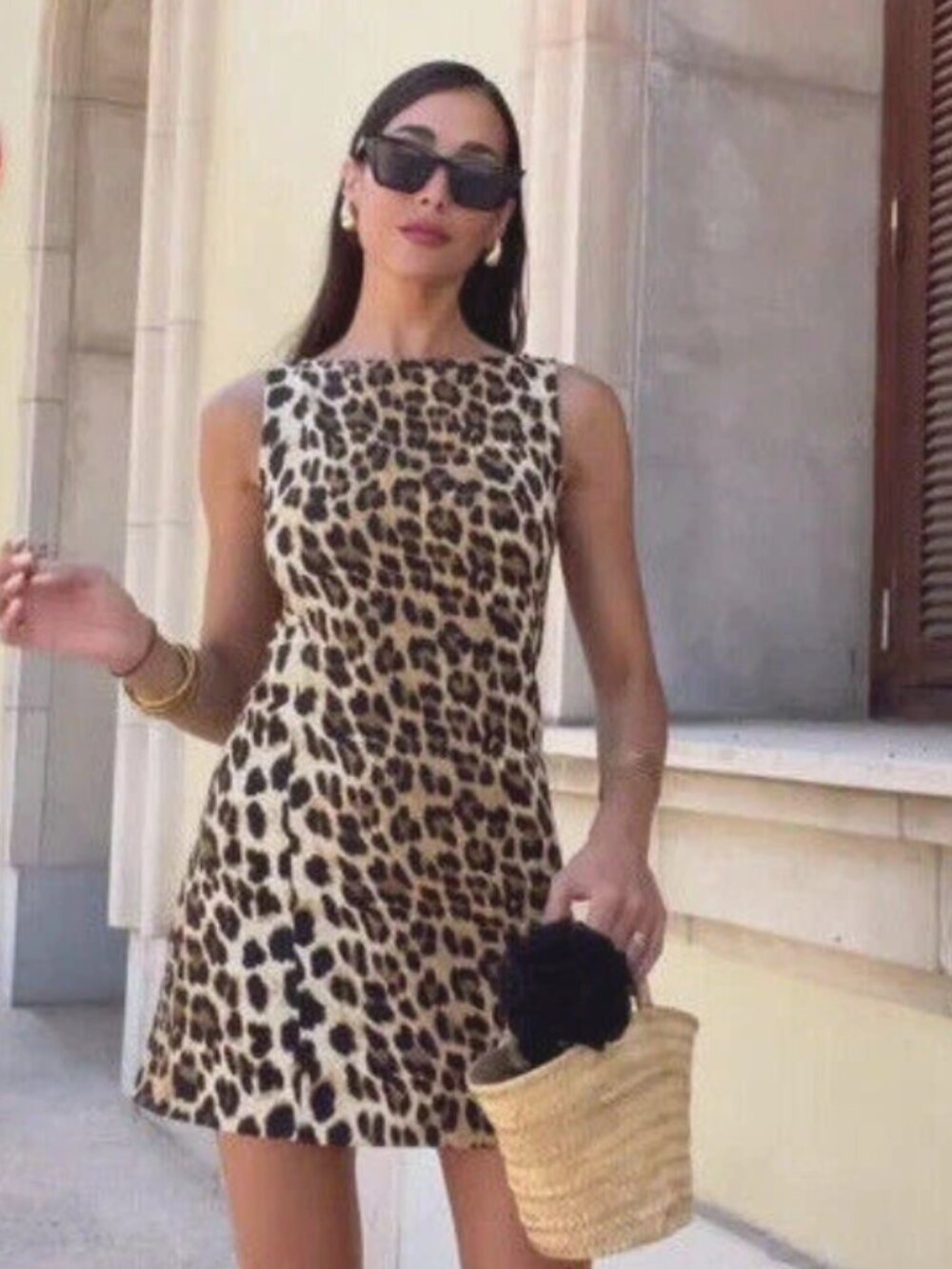ZARA ANIMAL PRINT DRESS ZW COLLECTION 3201/140 LEOPARD XS NWT